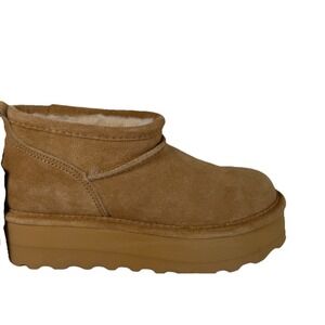 Bearpaw Women's Platform Bootie Camel Women's Size 6 No Box